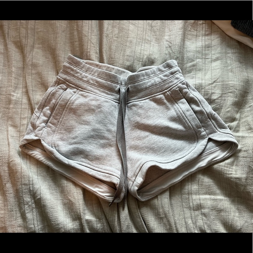 Lululemon Hot Grey Cotton Lounge Sweat Shorts - Picture 2 of 5